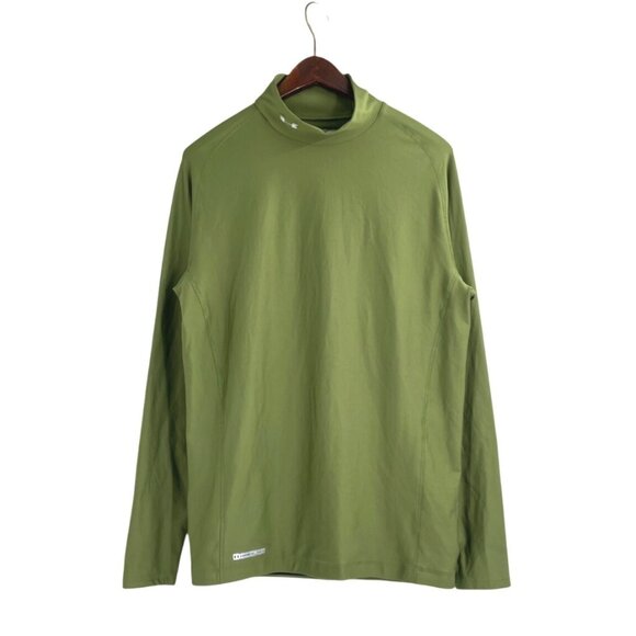 Under Armour Coldgear Compression Womens 2XL Mock Neck Base Layer Green Athletic - Picture 1 of 11